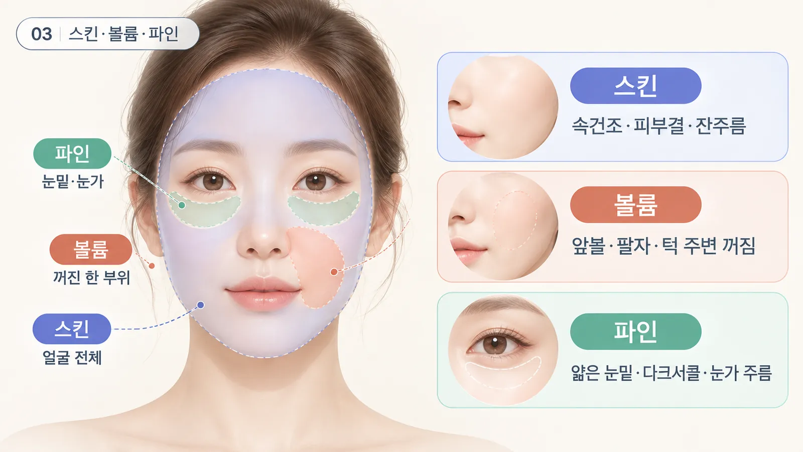 리투오 스킨 볼륨 파인 차이 - 얼굴 전체, 꺼진 한 부위, 눈밑·눈가