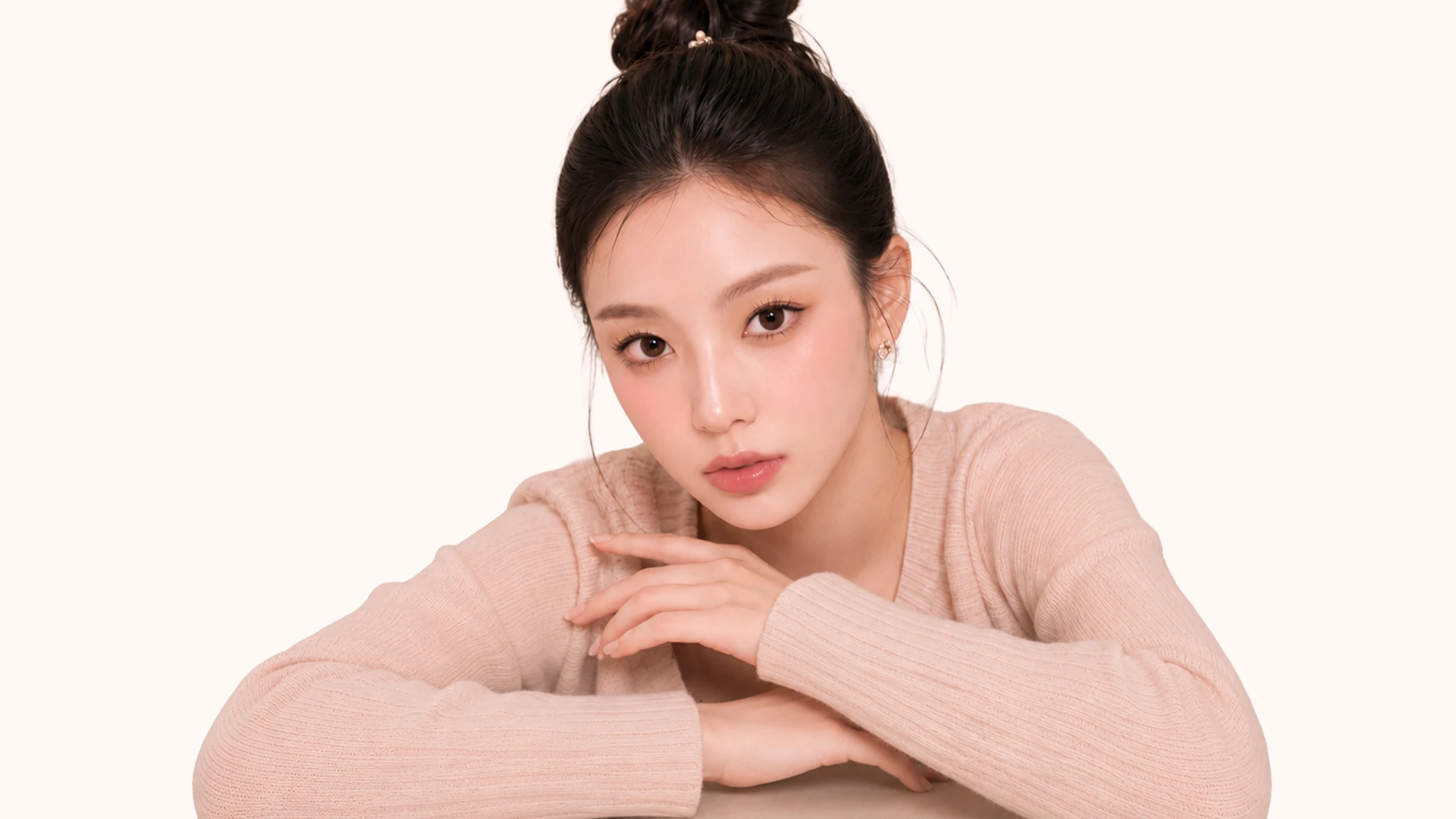 서울아이 무턱성형 후 또렷한 V라인을 가진 여성 모델